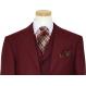 Luciano Carreli Collection Solid Burgundy With Burgundy Hand-Pick Stitching Super 150'S Vested Suit 6289-0009
